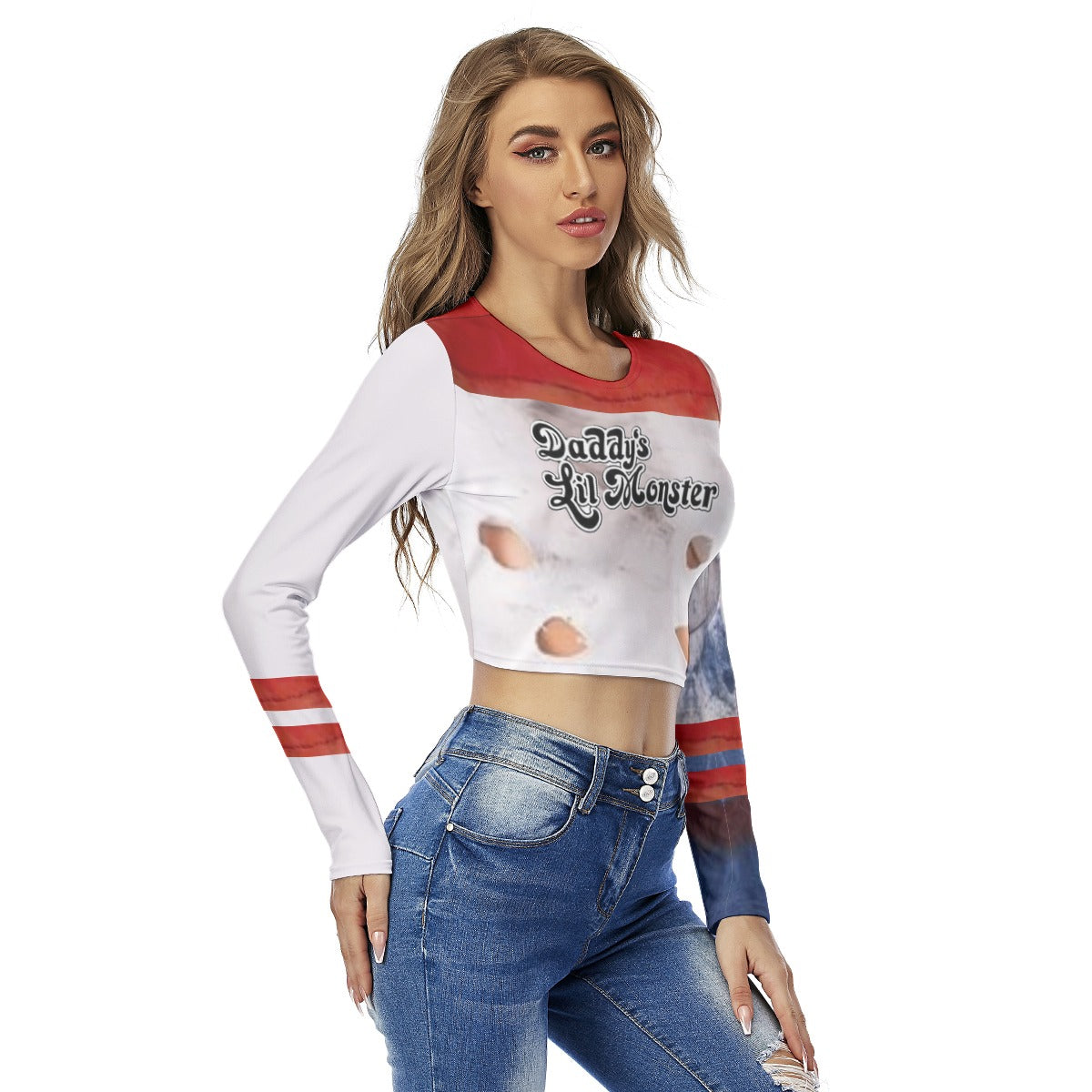 Cosplay Artificial Holes Women's Crop Top T-Shirt