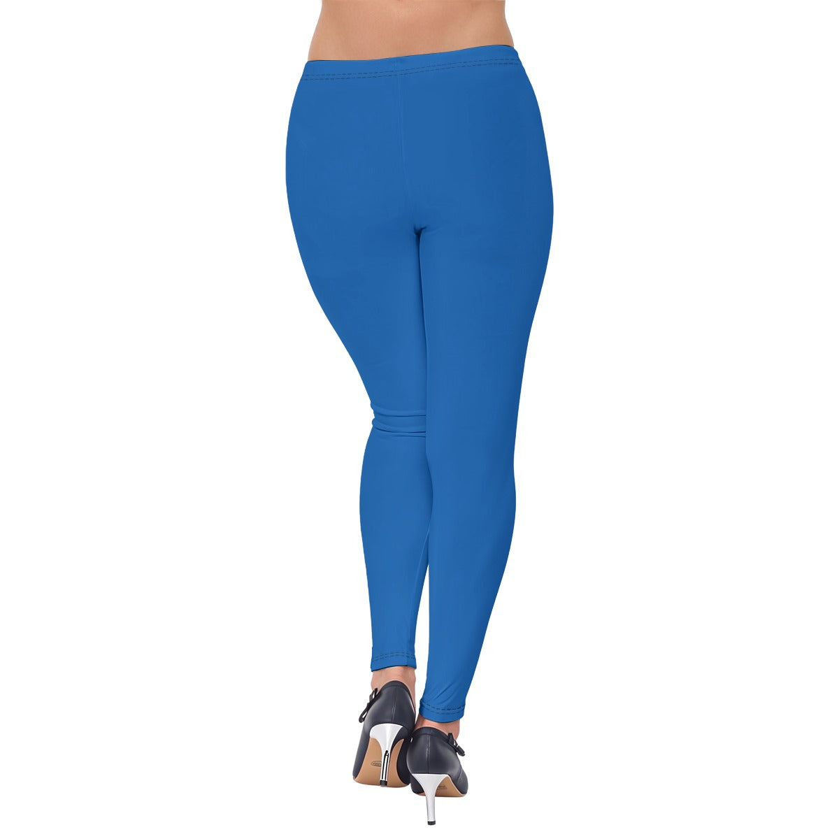 High-Stretch Cotton Leggings Blue