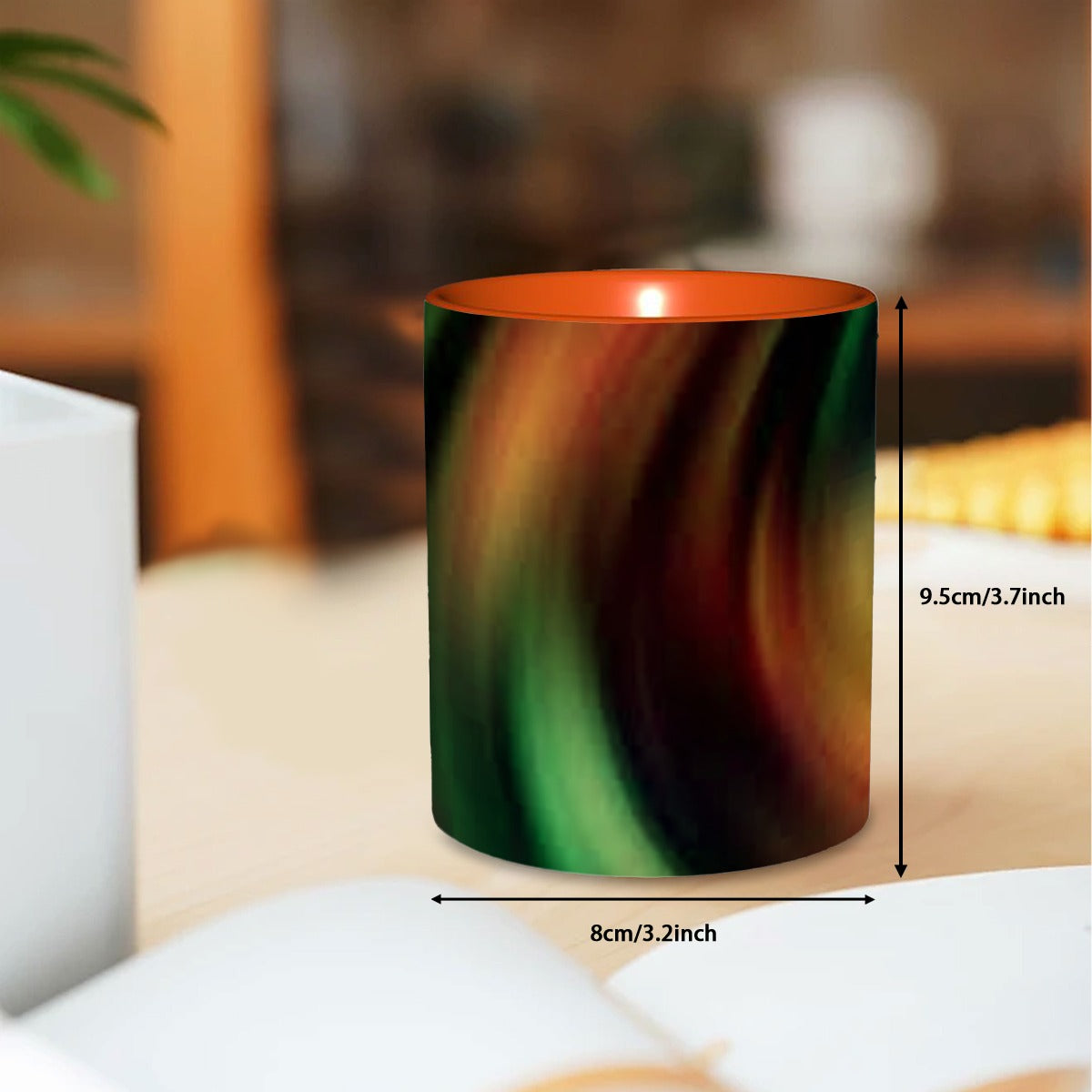 Green & Orange Swirl Coffee Mug 11 oz. Free Shipping