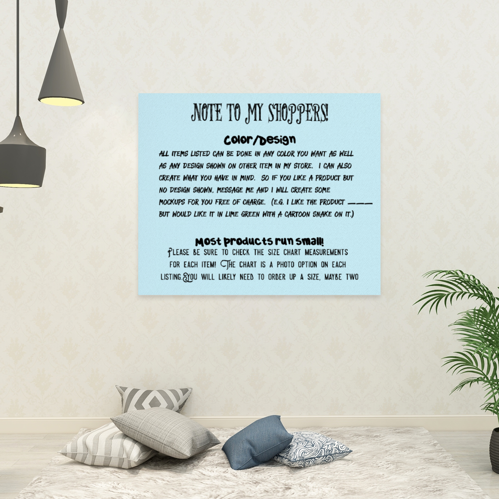 CUSTOMER INFO--IMPORTANT!