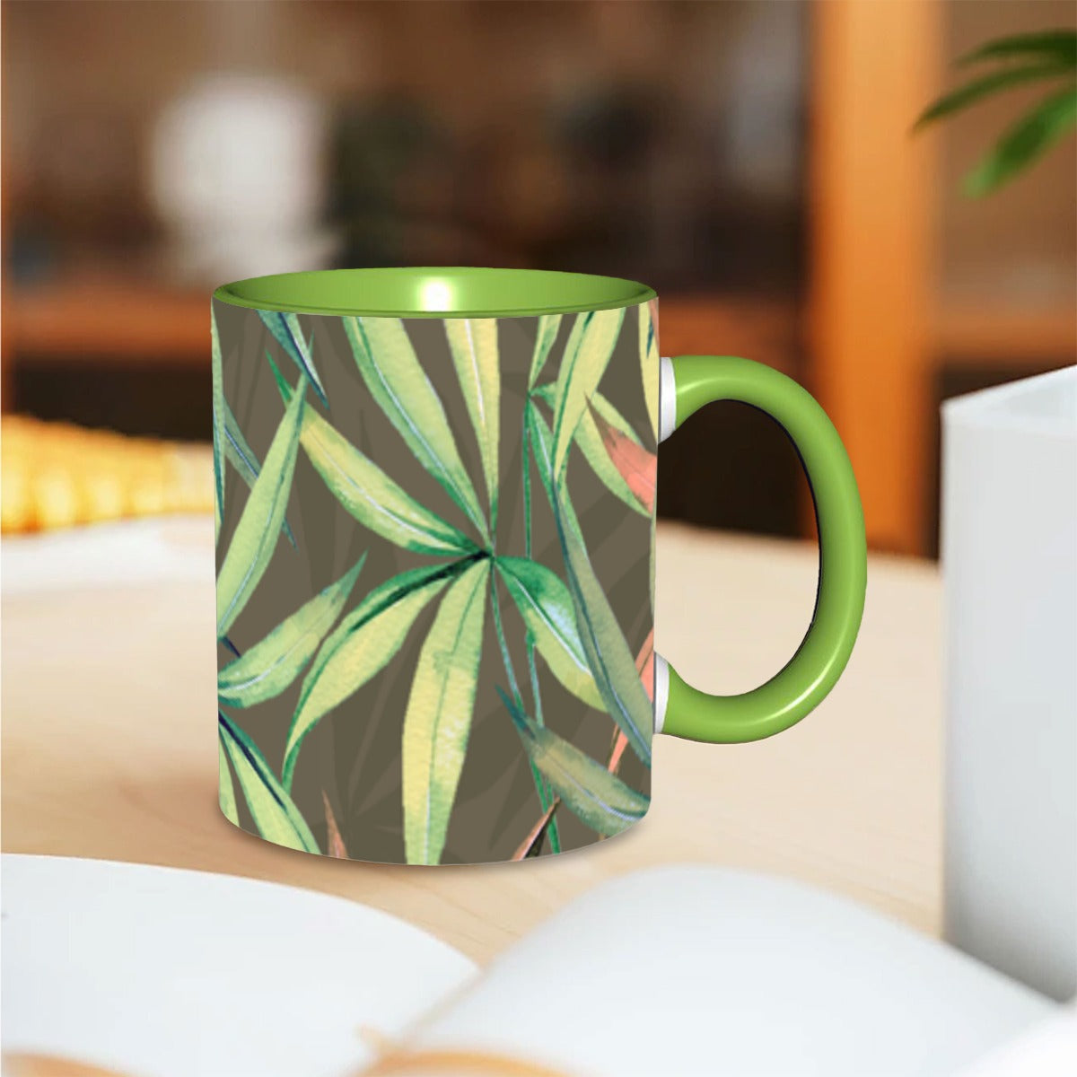 Green Leaf Coffee Mug 11 oz. Free Shipping