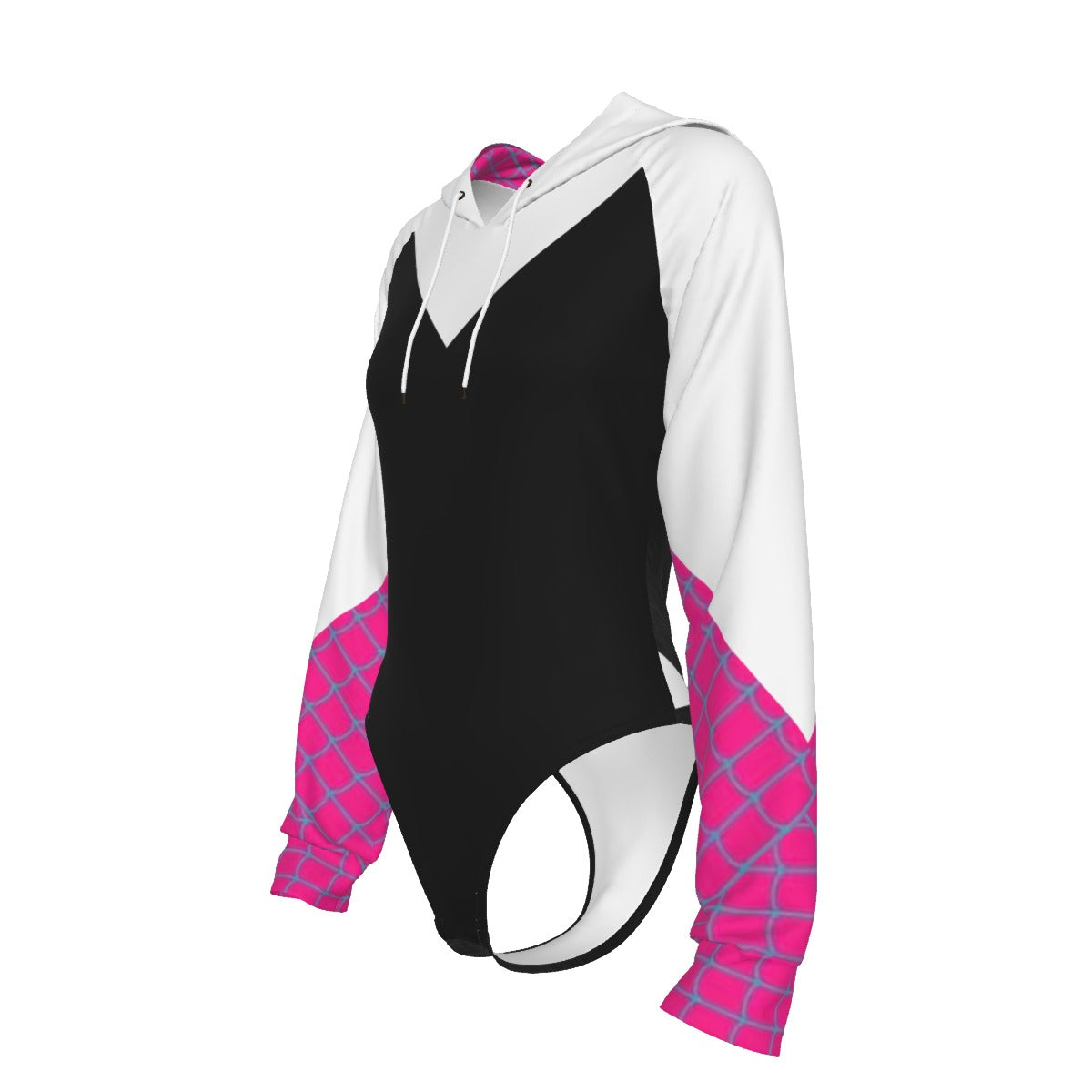 Cosplay Raglan Sleeve Hooded Bodysuit