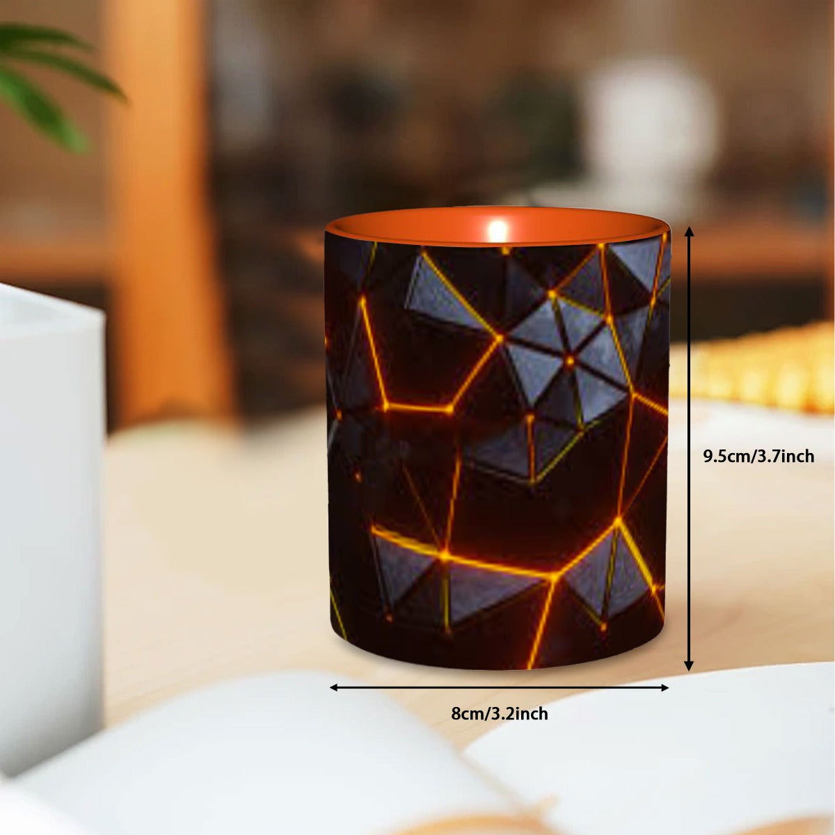 Geometric Black and Orange Coffee Mug 11 oz Free Shipping