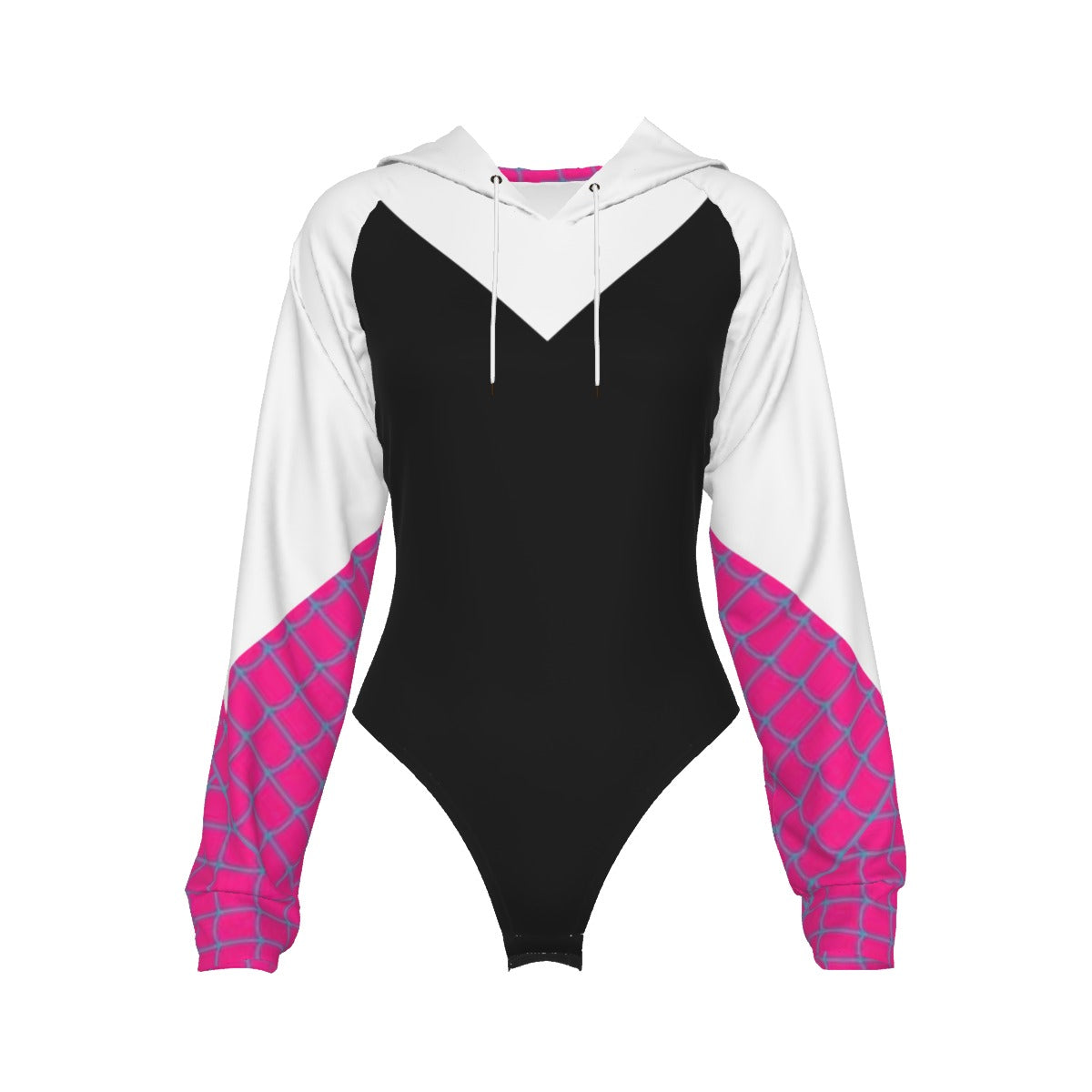 Cosplay Raglan Sleeve Hooded Bodysuit