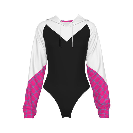 Cosplay Raglan Sleeve Hooded Bodysuit