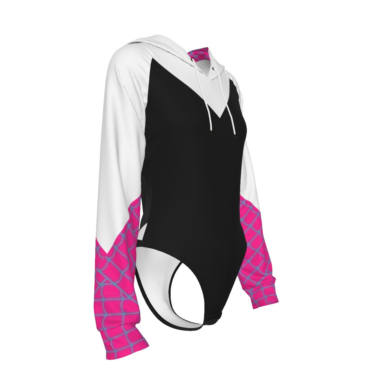 Cosplay Raglan Sleeve Hooded Bodysuit