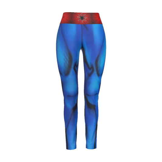 Cosplay High Waist Leggings Red/Blue