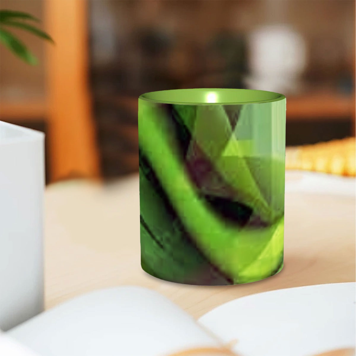 Lime Green Abstract Mug 11 oz. Free Shipping