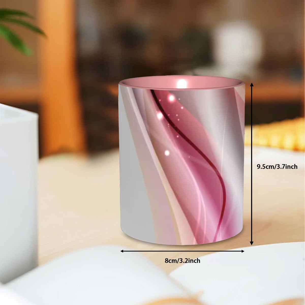 Pink and Gray Abstract Coffee Mug Free Shipping
