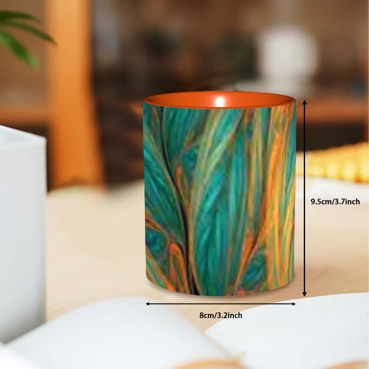 Orange and Teal Abstract Coffee Mug 11 oz. Free Shipping