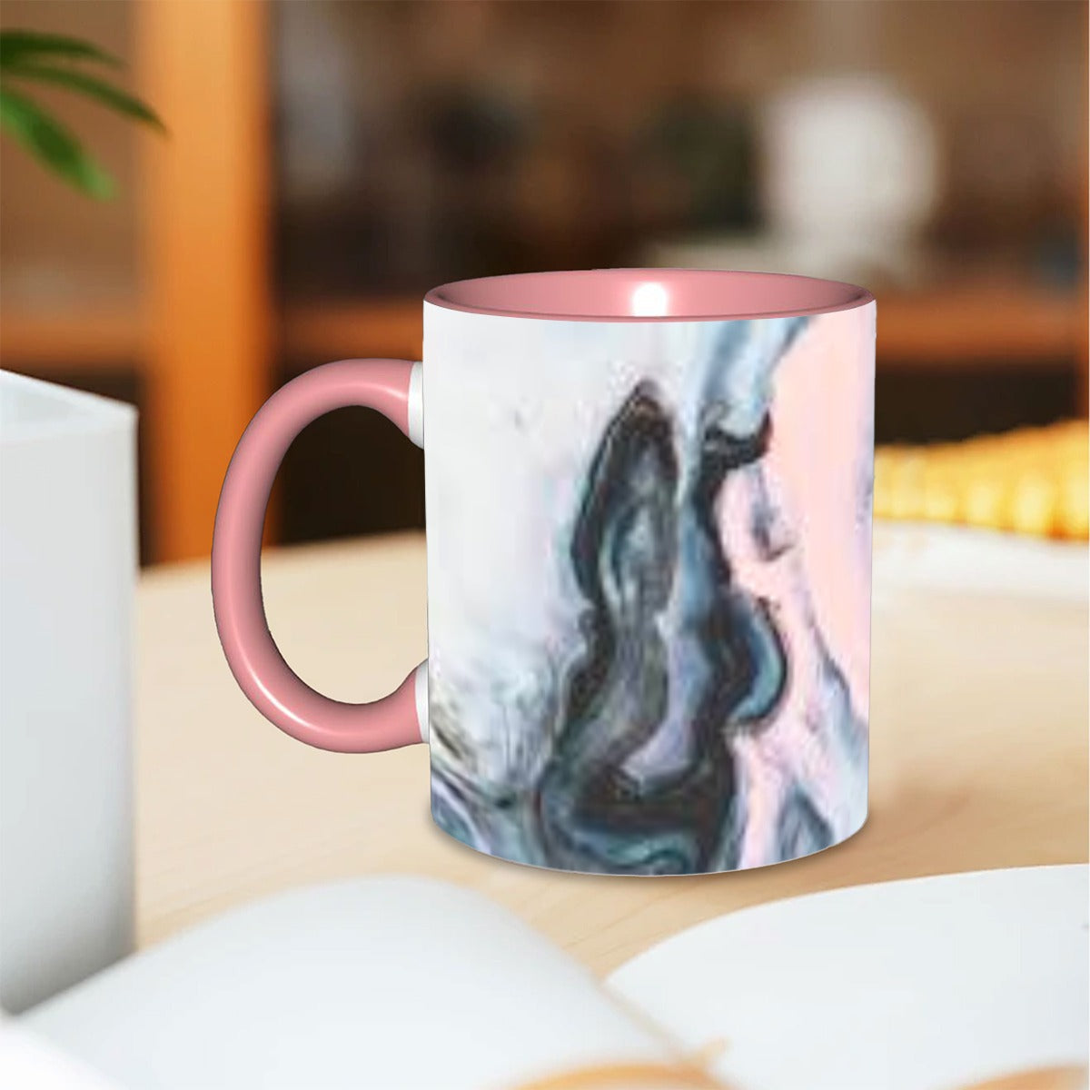 Pink, Black, White Marble Look Coffee Mug 11 oz. Free Shipping