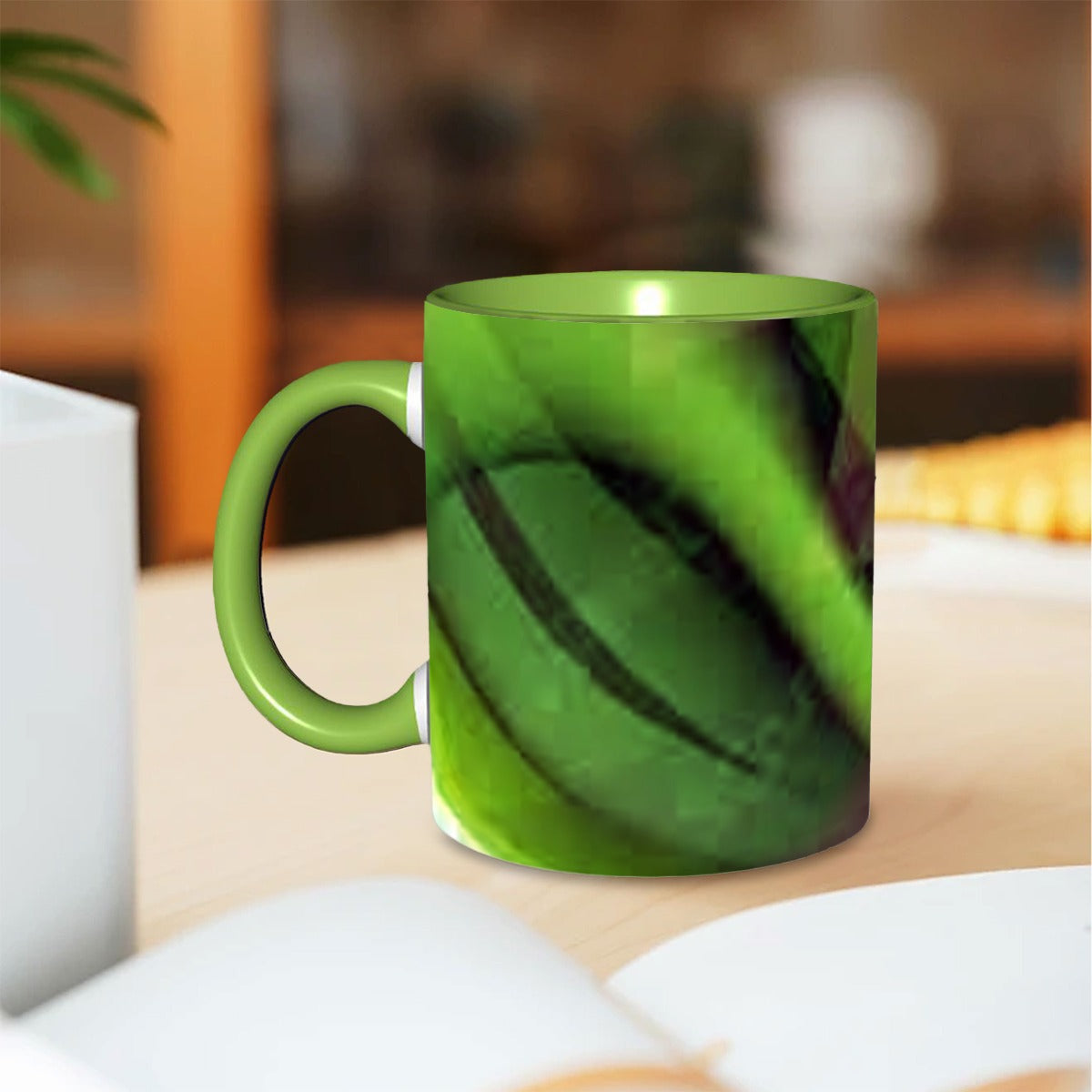 Lime Green Abstract Mug 11 oz. Free Shipping