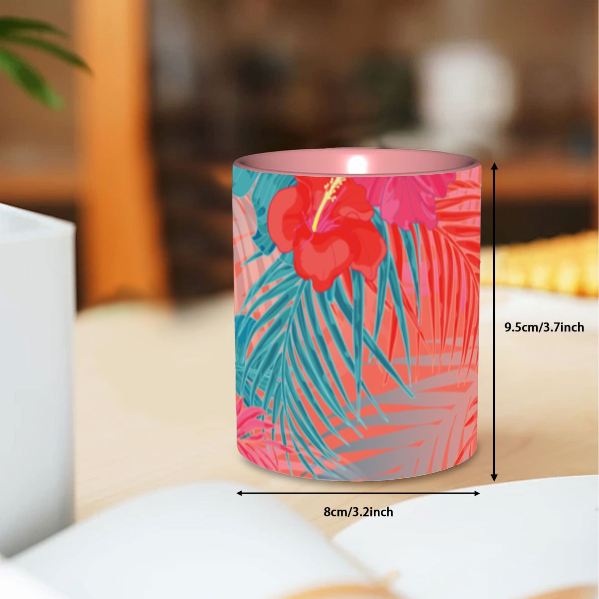 Abstract Leaf Red, Teal, Orange Coffee Mug 11 oz. Free Shipping