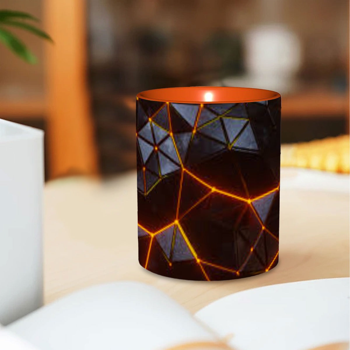 Geometric Black and Orange Coffee Mug 11 oz Free Shipping