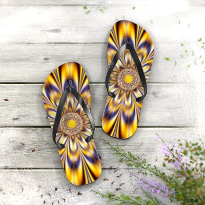 Purple-Gold Kaleidescope Flip Flops