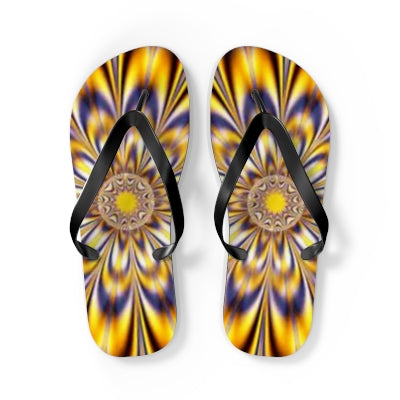 Purple-Gold Kaleidescope Flip Flops