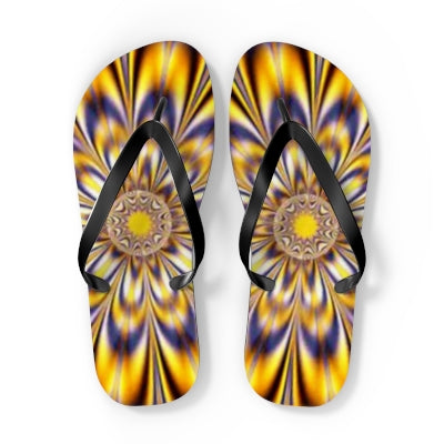 Purple-Gold Kaleidescope Flip Flops