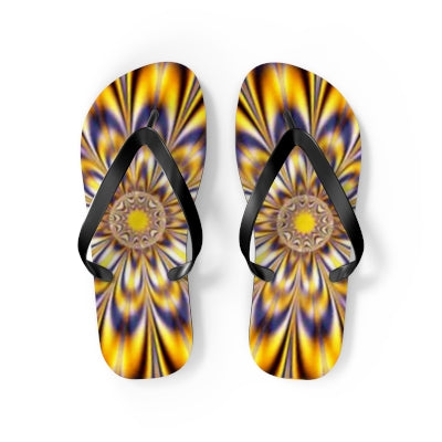 Purple-Gold Kaleidescope Flip Flops