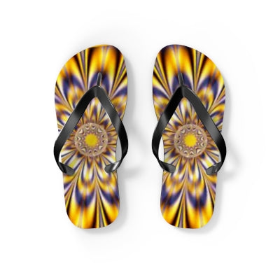 Purple-Gold Kaleidescope Flip Flops