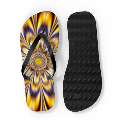 Purple-Gold Kaleidescope Flip Flops