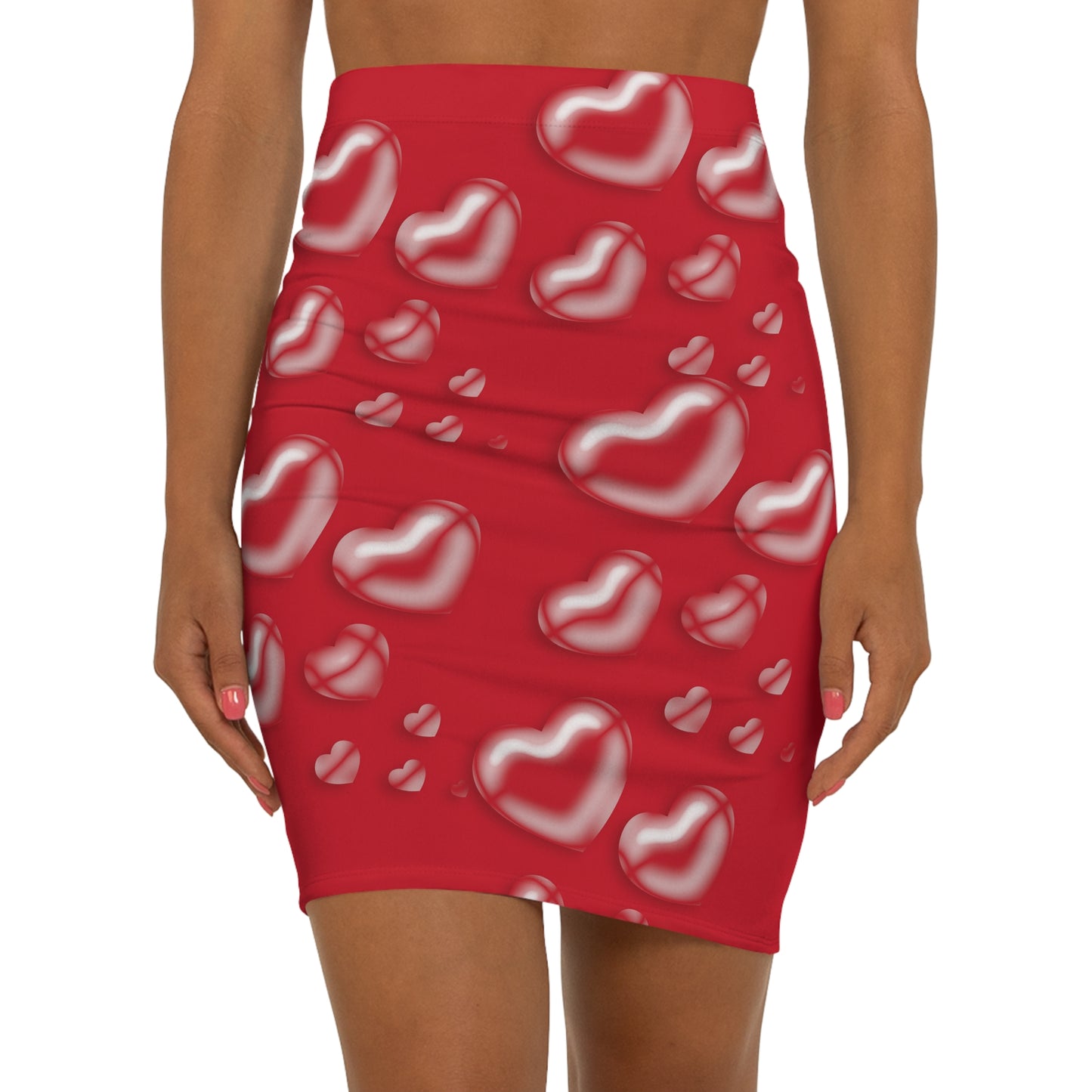 Women's Heart Bubble Mini Skirt