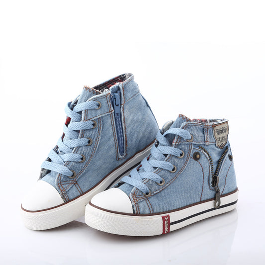 Children's canvas shoes light blue and denim multiple sizes