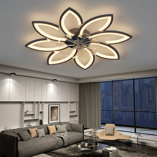 35 Inch Ceiling Fan with Lights Remote Control Dimmable LED, 6 Gear Wind Speed Fan Light