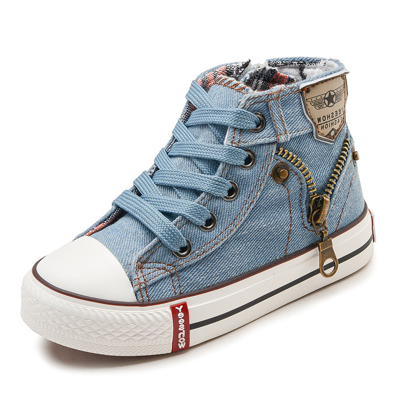 Children's canvas shoes light blue and denim multiple sizes