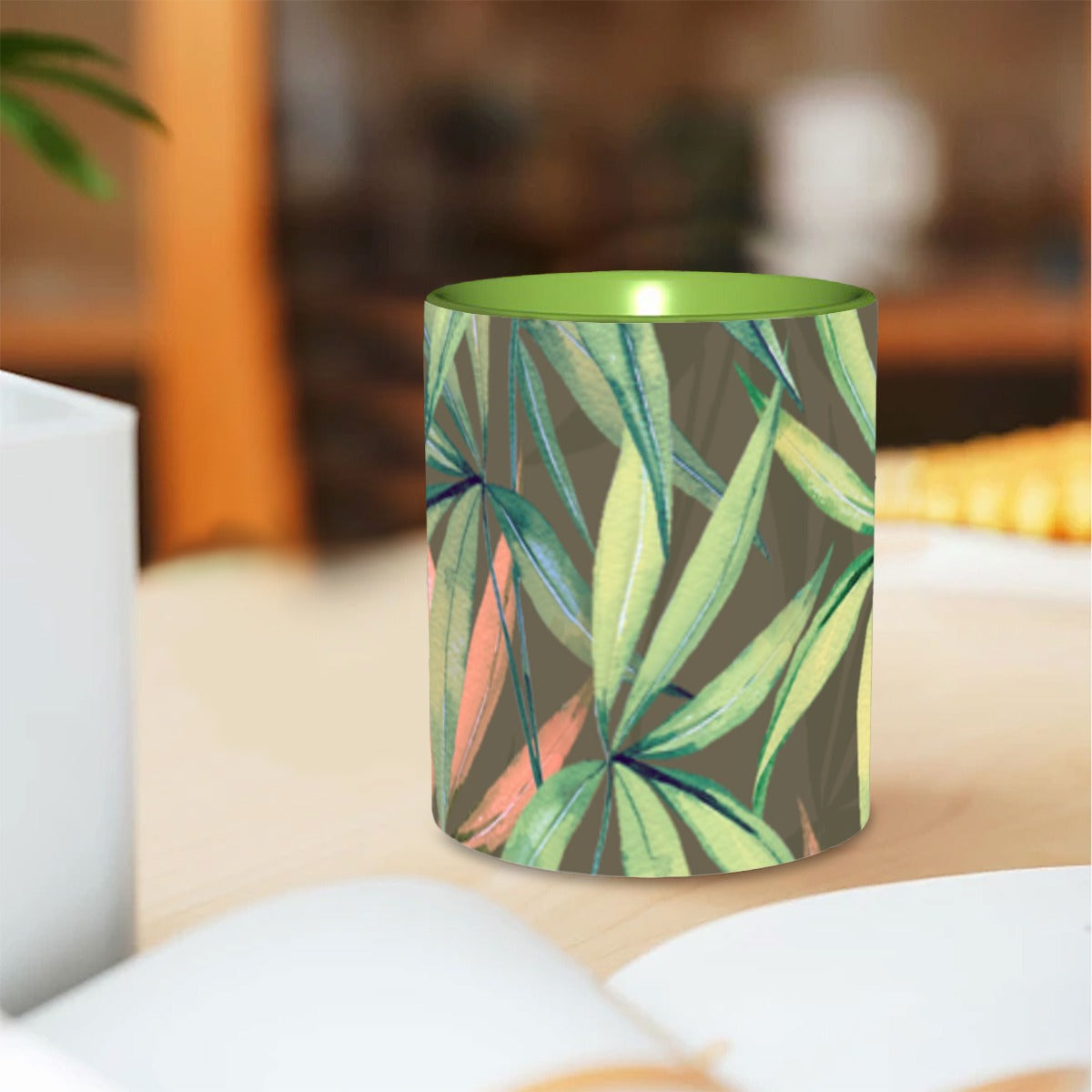 Green Leaf Coffee Mug 11 oz. Free Shipping