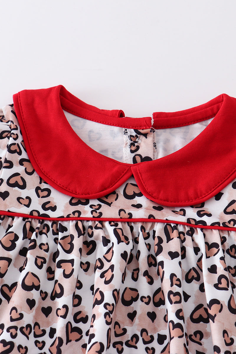 Red leopard valentine's day girl set