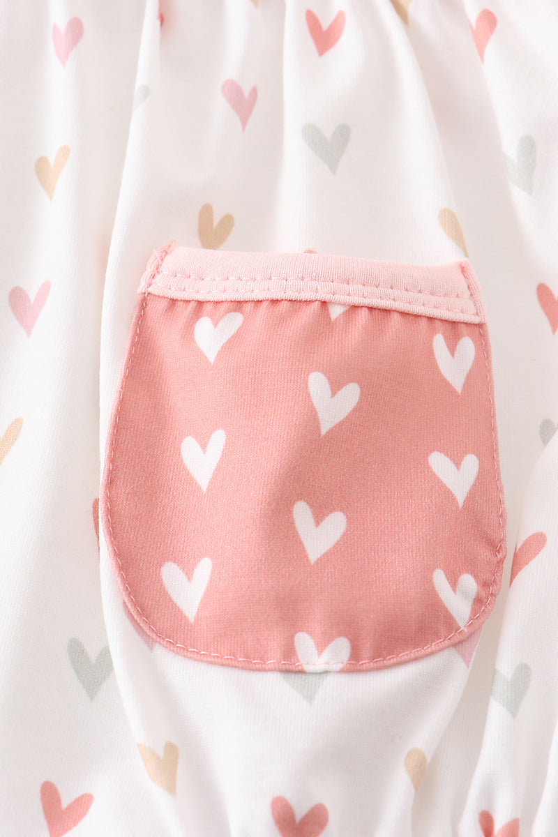 Pink heart print girl bubble