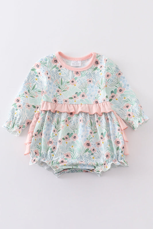 Pink floral print girl bubble