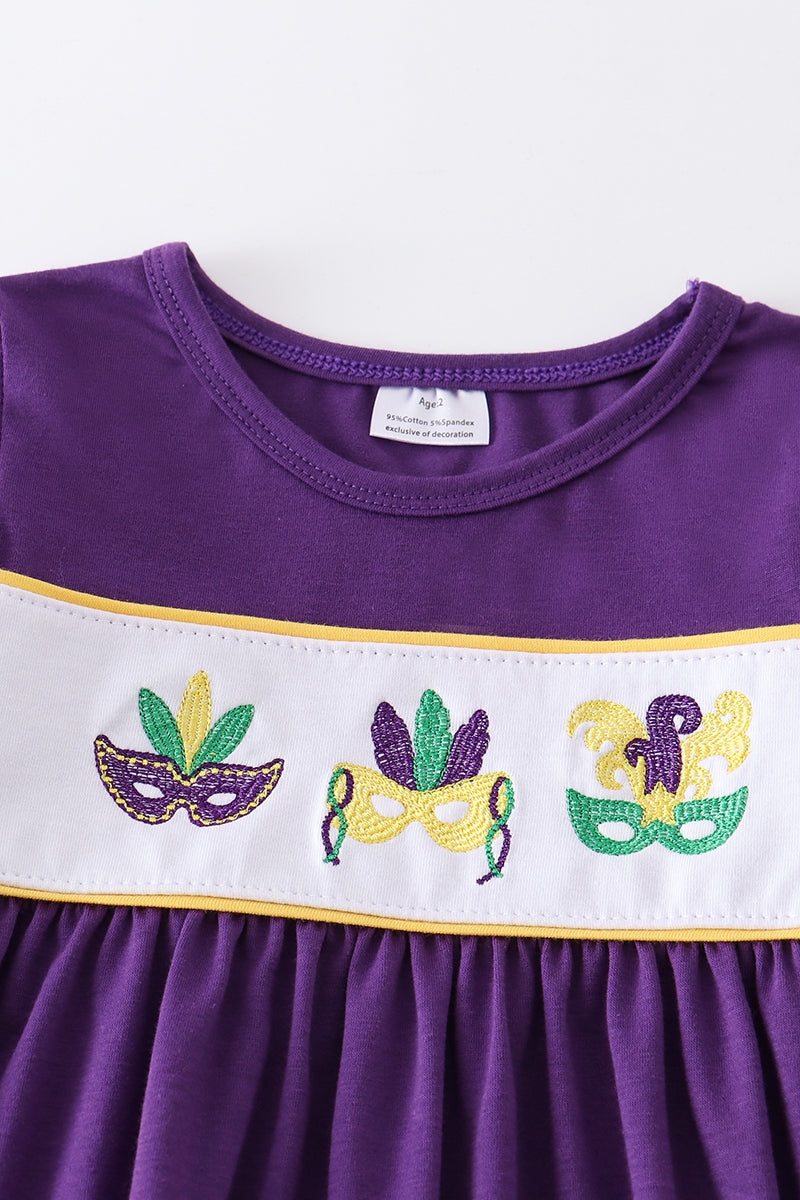 Mardi Gras embroidery girl set