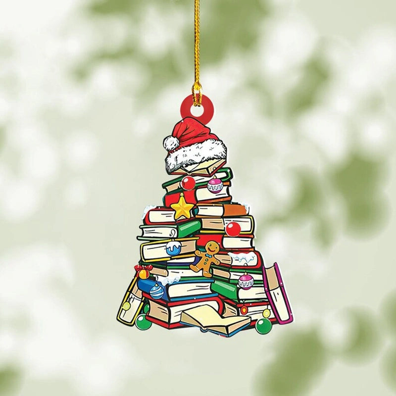 Book Lovers Heart Ornament, Reading Book Christmas Ornament