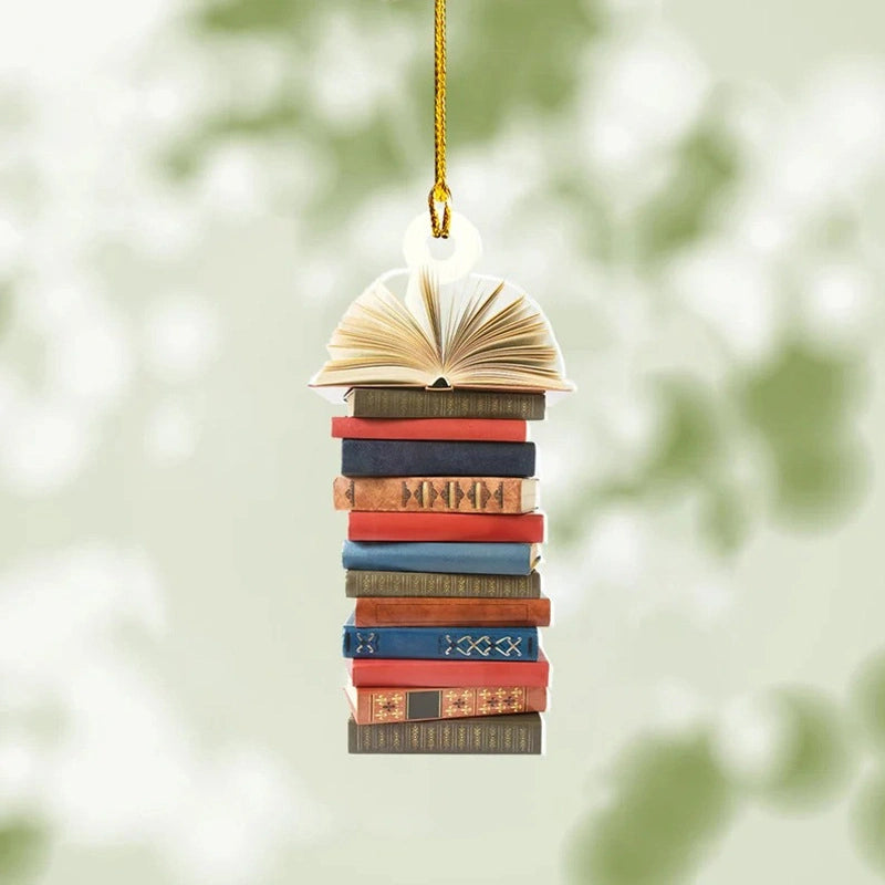 Book Lovers Heart Ornament, Reading Book Christmas Ornament