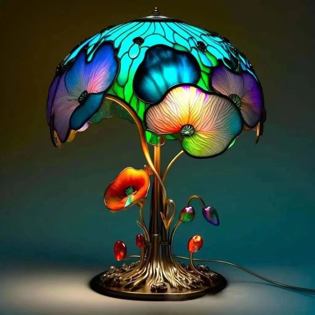 Colored Glass Plant Series Desk Lamp (3 options)