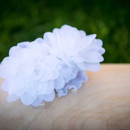 White Flower ToeBlooms Handmade Heirloom Barefoot Baby Sandals