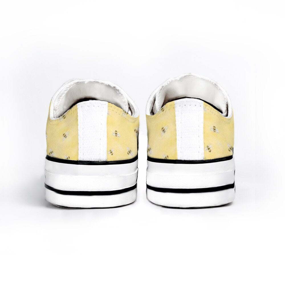 Yellow Bees Low Top Canvas Shoes