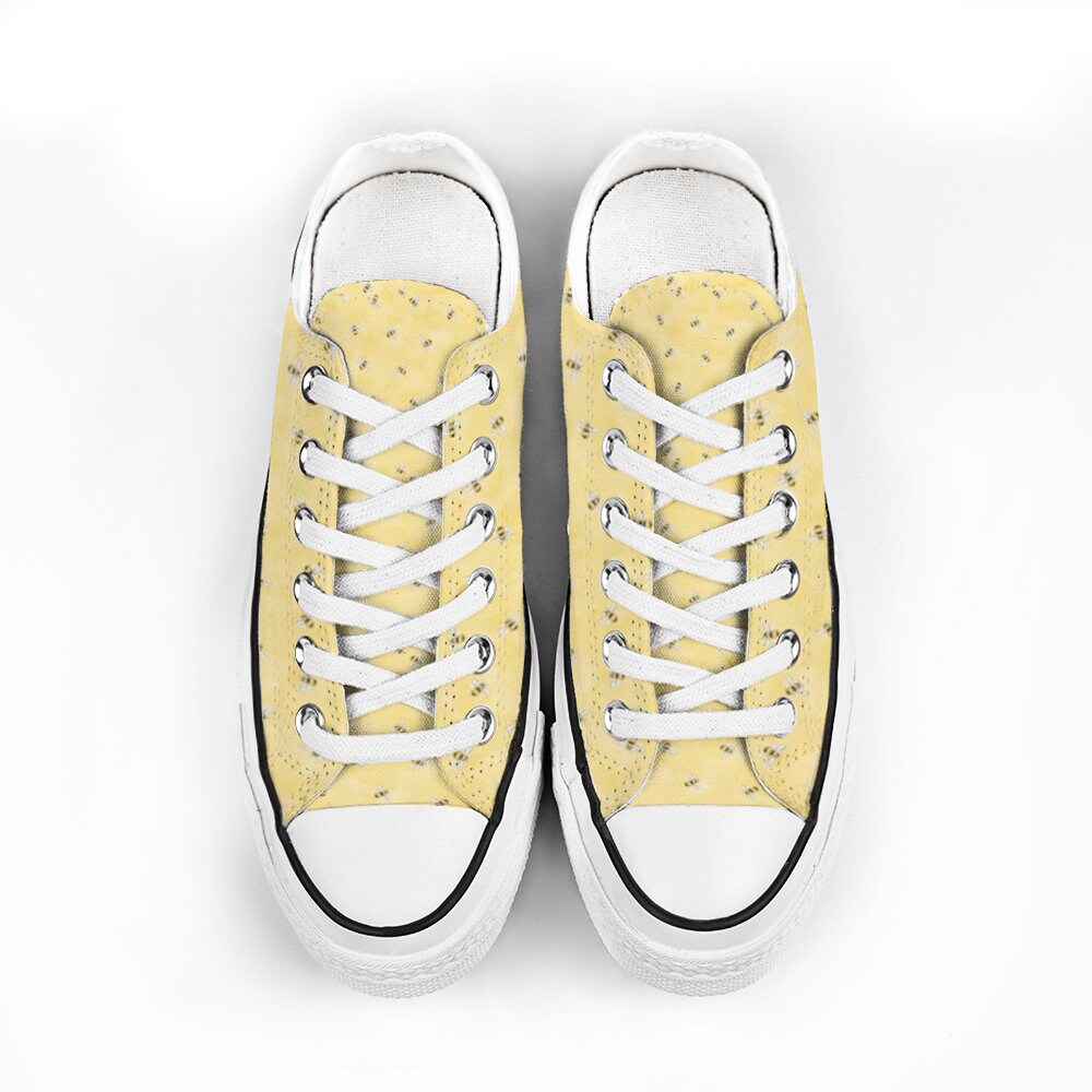 Yellow Bees Low Top Canvas Shoes