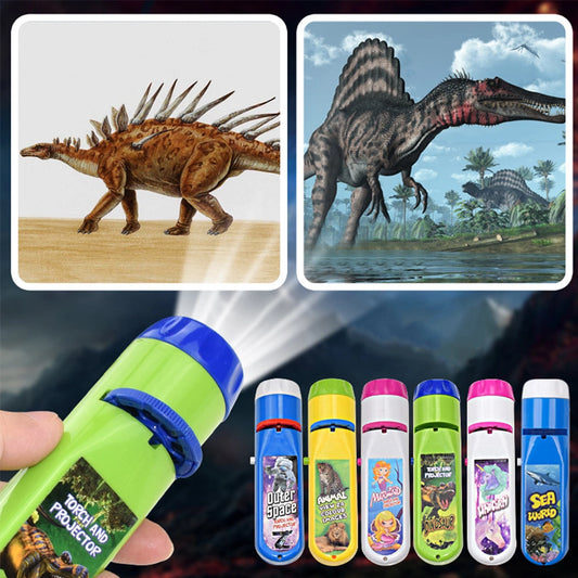 Projection Flashlight, Children Projector Light, Cute Cartoon Dinosaur Animal Space Night Photo Light, Bedtime Learning Fun Toys