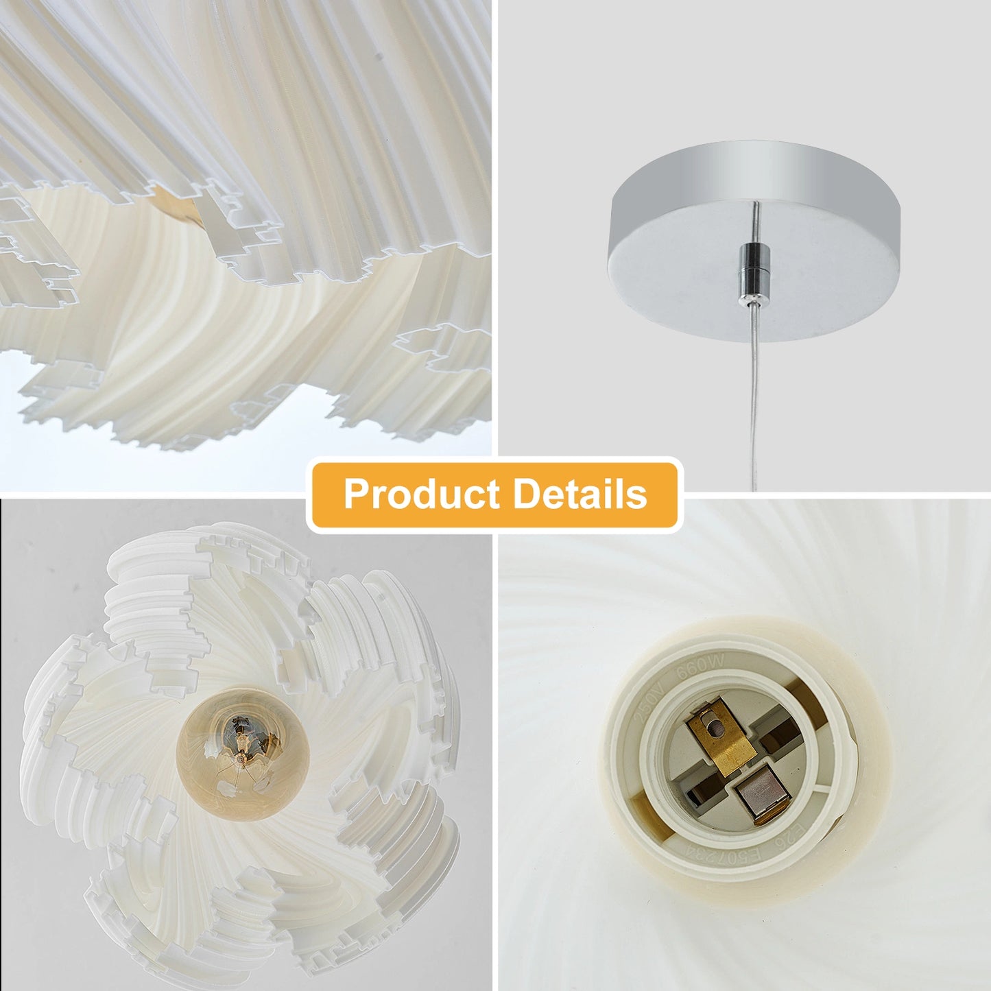 Simple Three-dimensional Petal Design Chandeliers,No bulbs(2 pack)