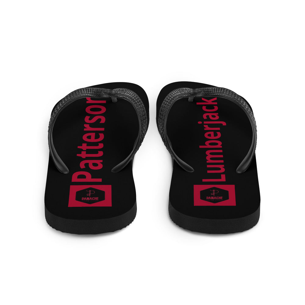 Patterson Lumberjacks Flip-Flops Black with red