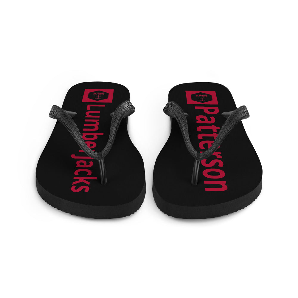 Patterson Lumberjacks Flip-Flops Black with red