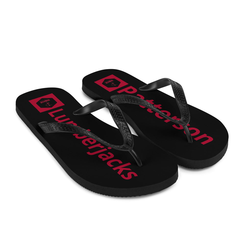 Patterson Lumberjacks Flip-Flops Black with red