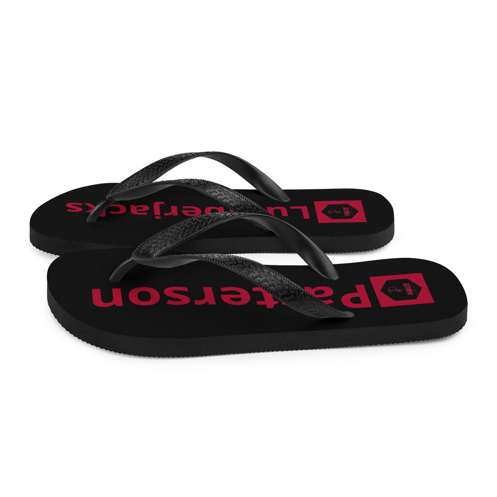 Patterson Lumberjacks Flip-Flops Black with red