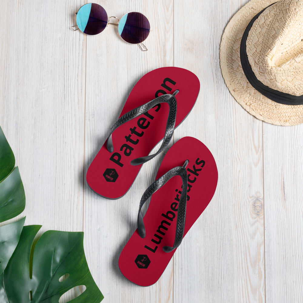 Patterson Lumberjacks Flip-Flops Red