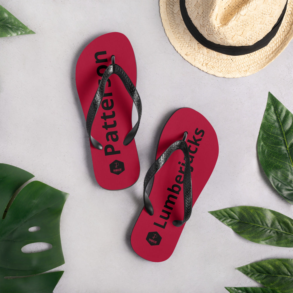 Patterson Lumberjacks Flip-Flops Red