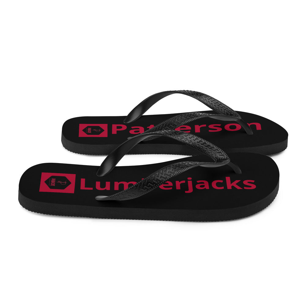 Patterson Lumberjacks Flip-Flops Black with red