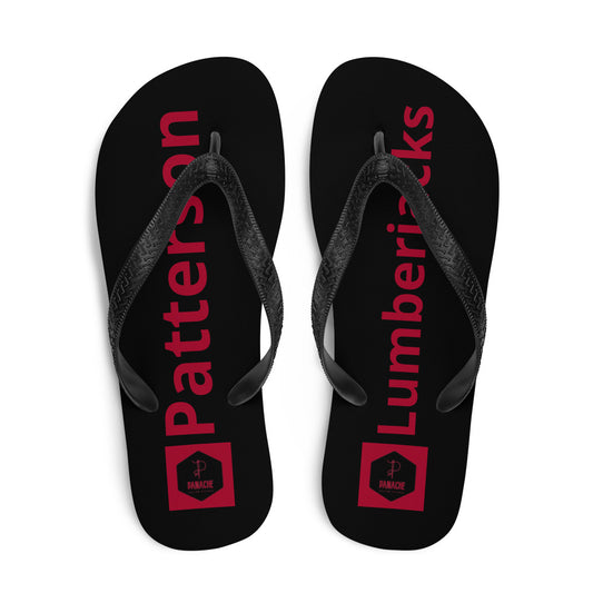 Patterson Lumberjacks Flip-Flops Black with red