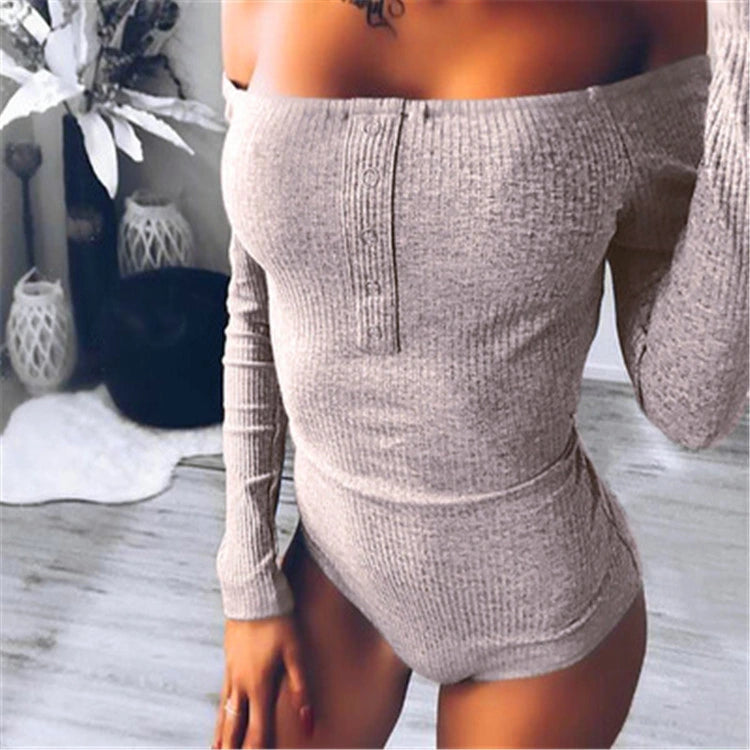 Off Shoulder Bodysuit Long Sleeve